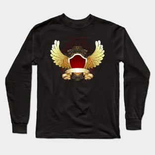 Red Shield with Golden Wings Long Sleeve T-Shirt